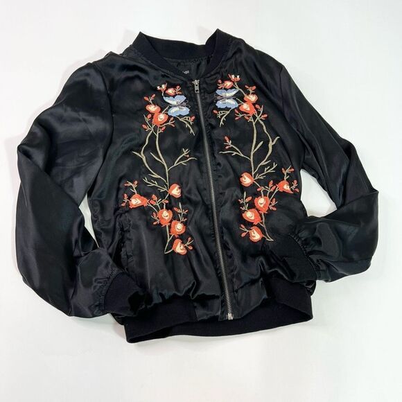 Walter Baker Jacket Women's Small Floral Embroidered Bomber Zip Up NEW - Picture 1 of 12